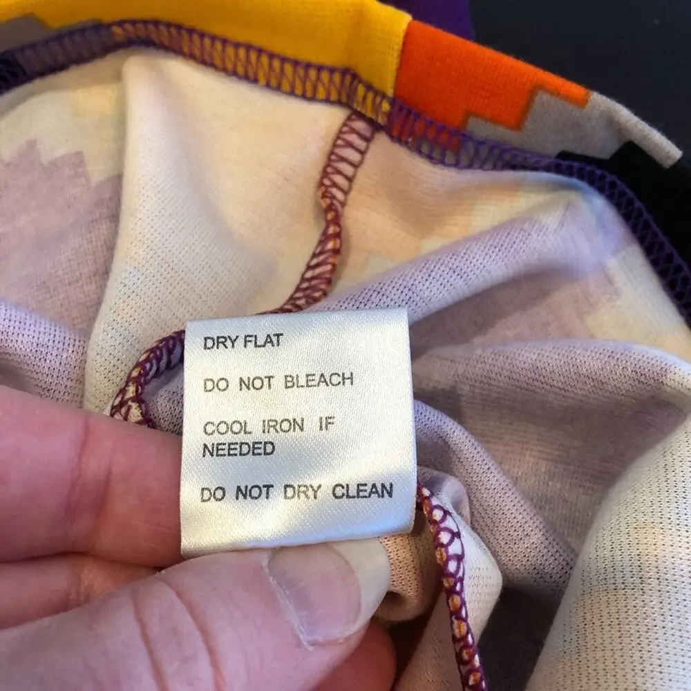 Tracy Negoshian Joan Jagged Diamonds purple orange gold shift dress Medium NWT